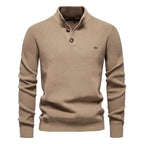 Oliver | Men's Cotton Jumper with Classic Fit, Elegant Men's Jumper | Everlasting Boutique | Khaki