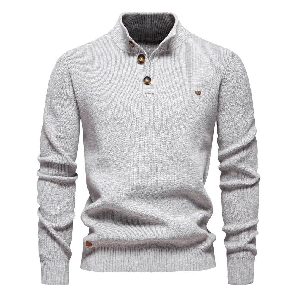 Oliver | Men's Cotton Jumper with Classic Fit, Elegant Men's Jumper | Everlasting Boutique | Khaki