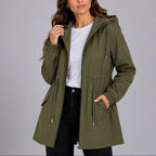 Olivia | Women's Lightweight Waterproof Rain Coat, Hooded Autumn Coat | Everlasting Boutique