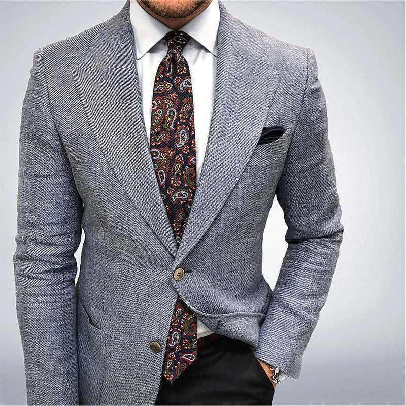 Oscar | Men's Tailored Blazer with Textured Finish, Smart Jacket | Everlasting Boutique | Blue