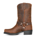 Oswin | Men's Mid-Calf Cowboy Boots, Harness Style Western Boots | Everlasting Boutique | Brown