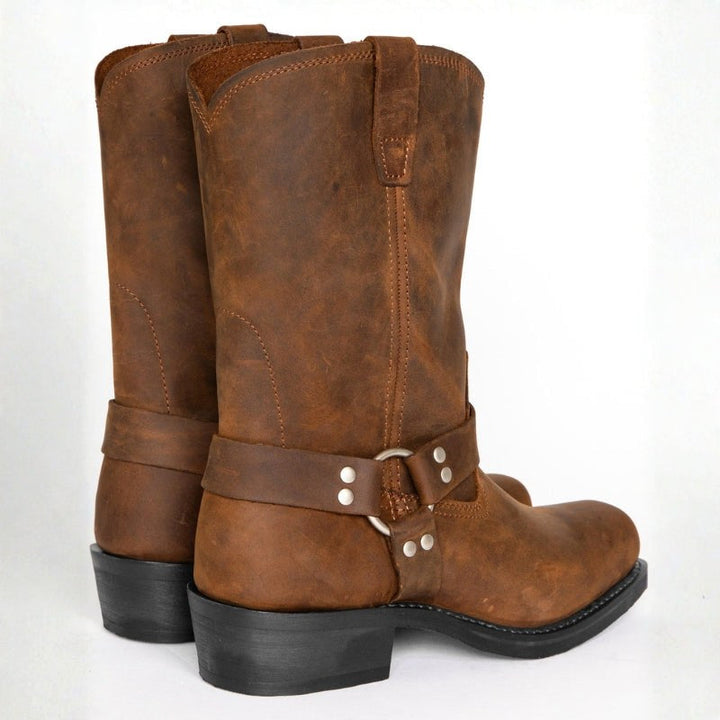 Oswin | Men's Mid-Calf Cowboy Boots, Harness Style Western Boots | Everlasting Boutique