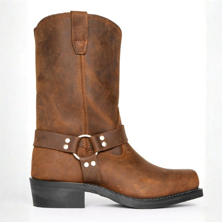 Oswin | Men's Mid-Calf Cowboy Boots, Harness Style Western Boots | Everlasting Boutique