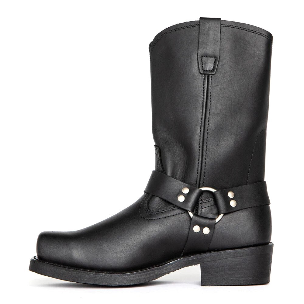 Oswin | Men's Mid-Calf Cowboy Boots, Harness Style Western Boots | Everlasting Boutique