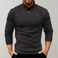 Otto | Men's Jumper with Zip, Versatile Knit Jumper | Everlasting Boutique | Black