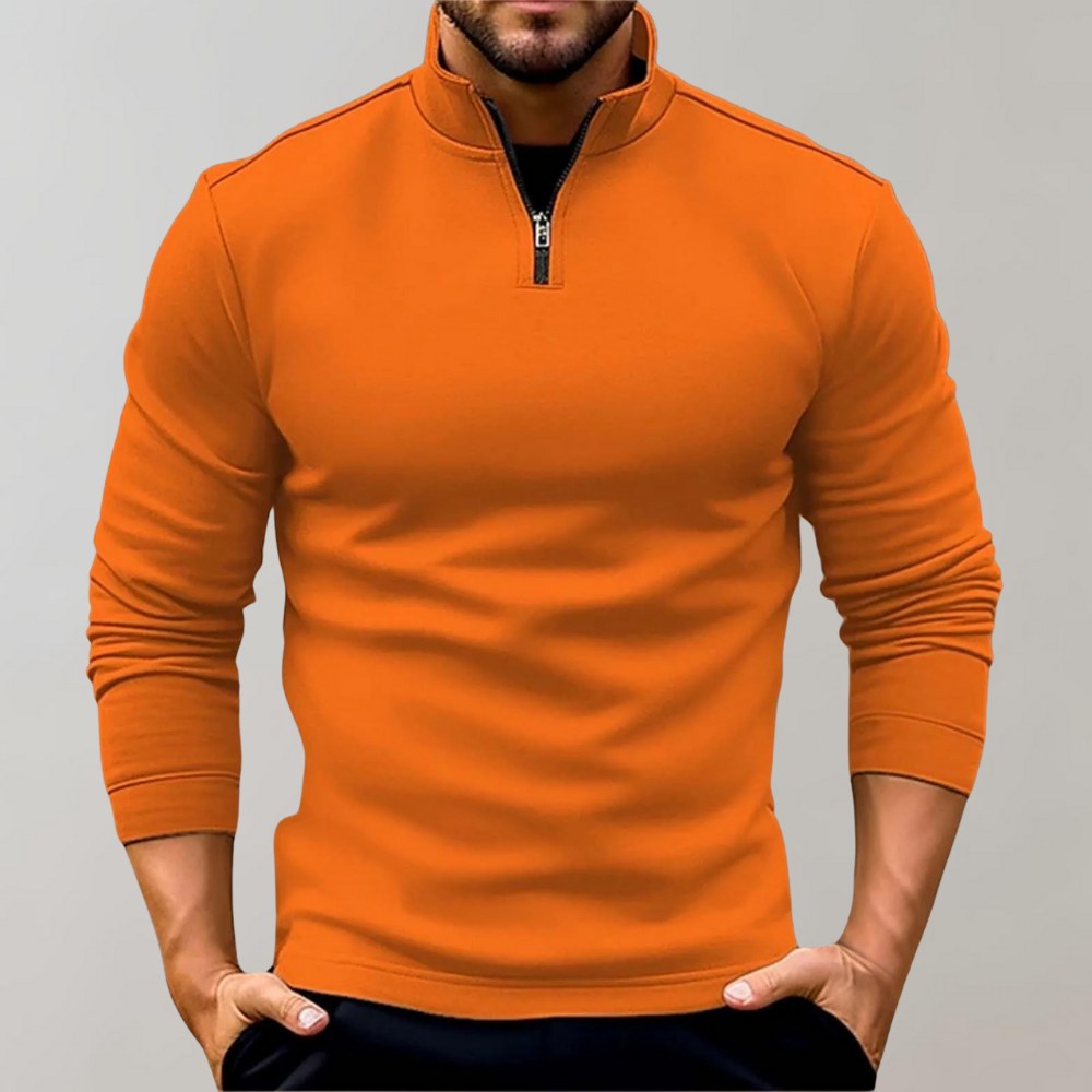 Otto | Men's Jumper with Zip, Versatile Knit Jumper | Everlasting Boutique | Black