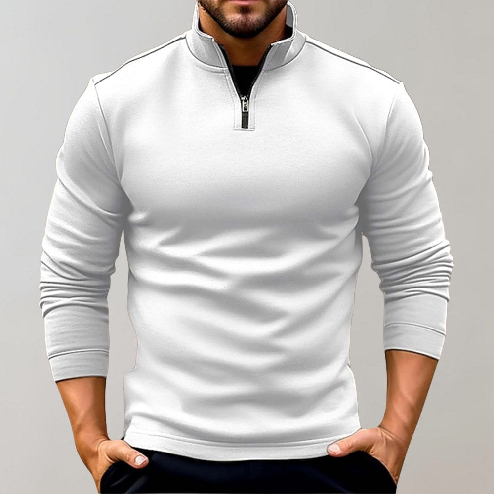 Otto | Men's Jumper with Zip, Versatile Knit Jumper | Everlasting Boutique | Black