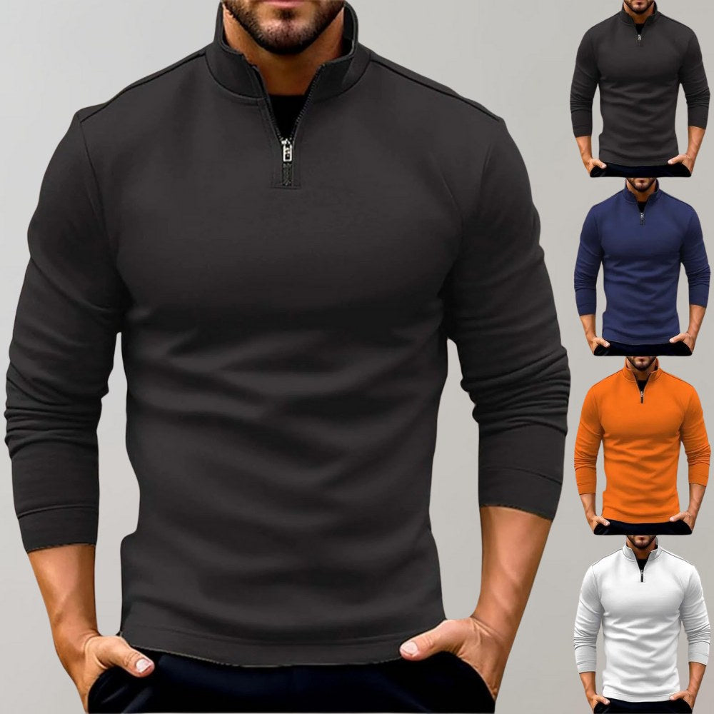 Otto | Men's Jumper with Zip, Versatile Knit Jumper | Everlasting Boutique | Black