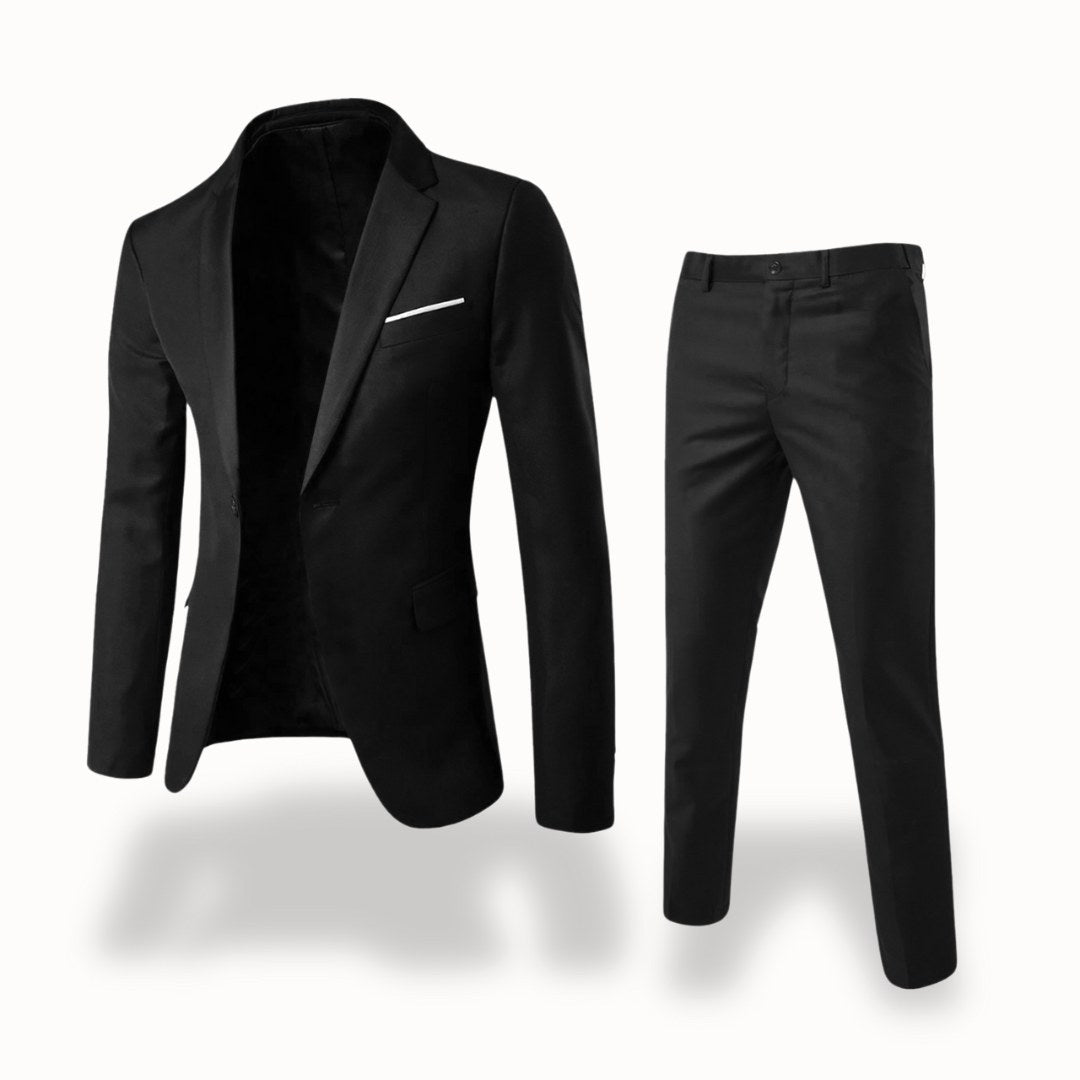 Owen | Men's Formal Two-Piece Suit, Slim-Fit Blazer Suit | Animated Apparel | Black