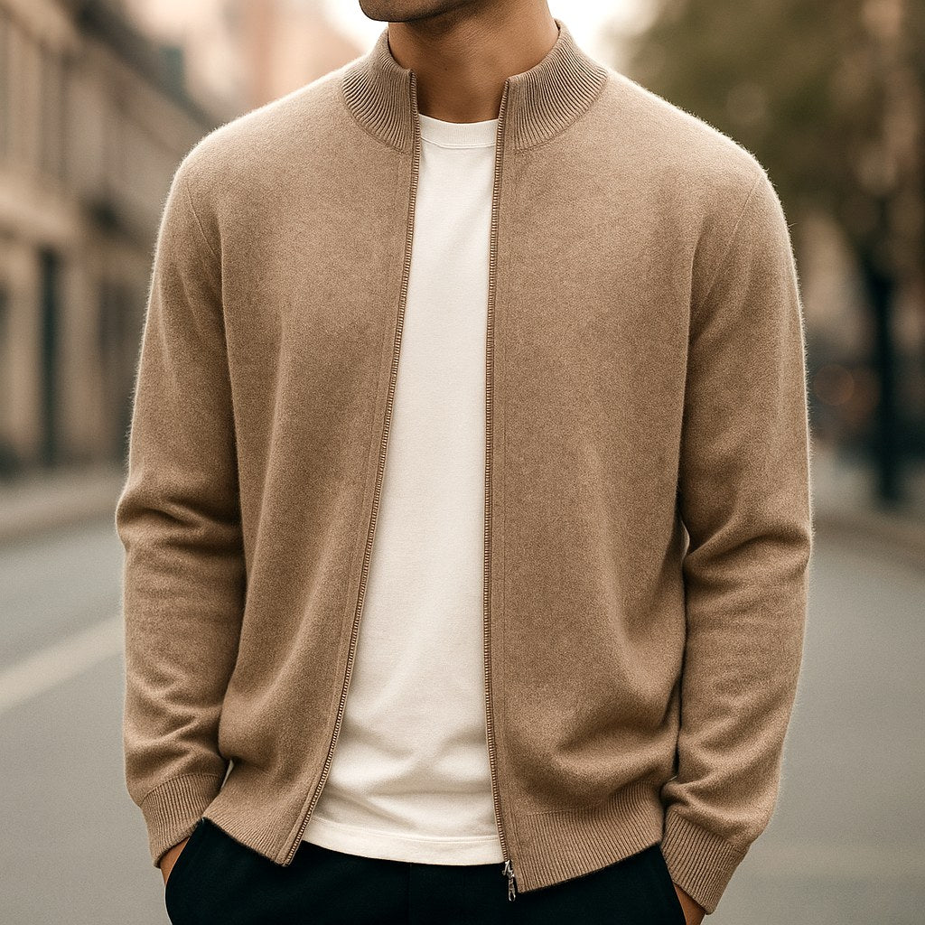Parker | Men's Full-Zip Knit Cardigan, Comfortable Everyday Cardigan | Everlasting Boutique | Light Blue