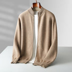 Parker | Men's Full-Zip Knit Cardigan, Comfortable Everyday Cardigan | Everlasting Boutique | Beige