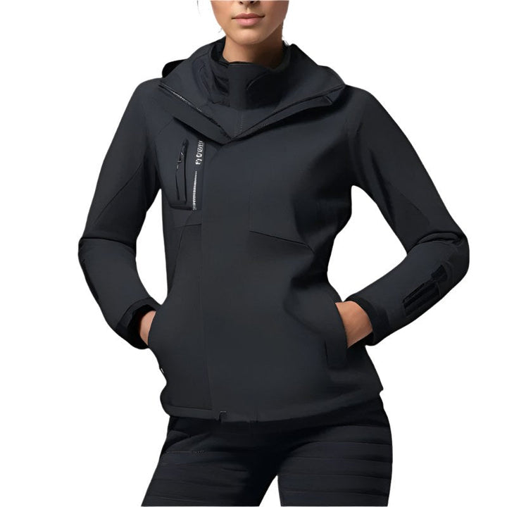 Patricia | Women's Waterproof Softshell Jacket, Wind-Resistant Performance Coat | Everlasting Boutique | Black