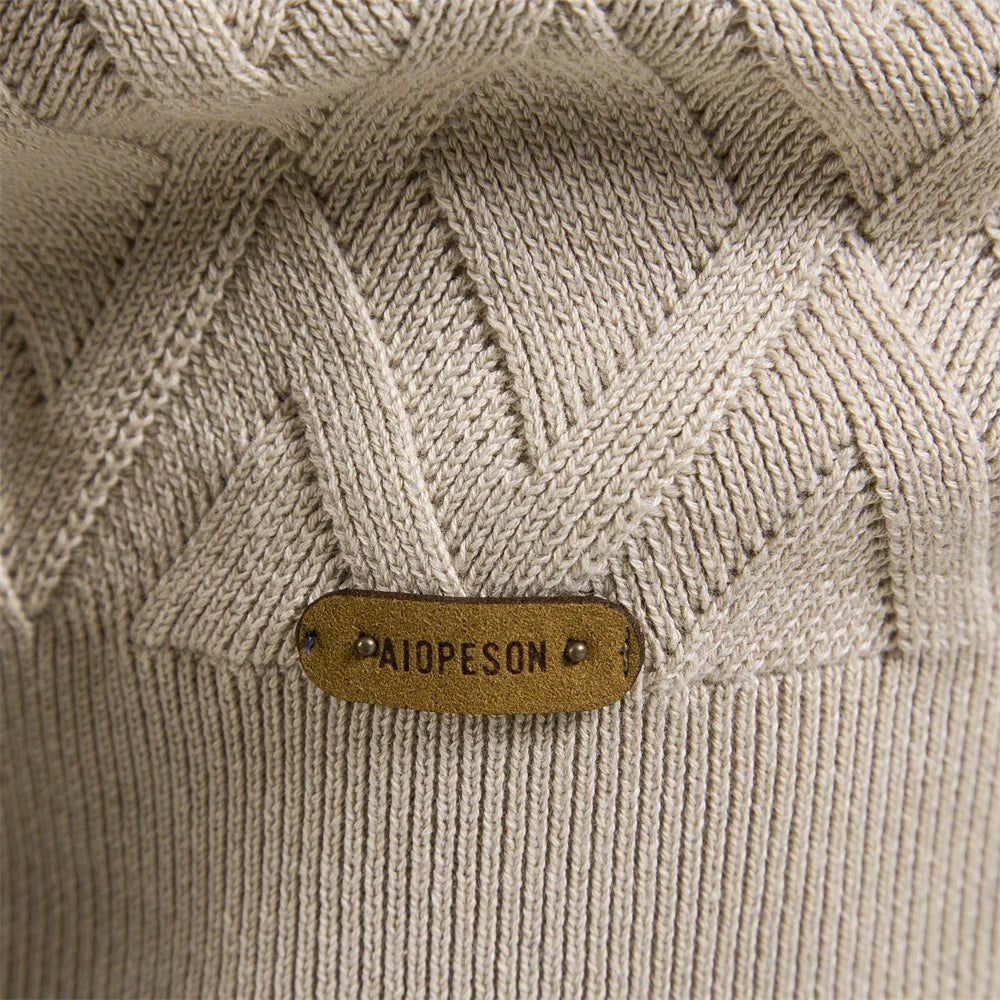 Patrick | Classic Men's Cotton Jumper, Elegant Casual Jumper | Everlasting Boutique | Khaki