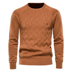 Patrick | Classic Men's Cotton Jumper, Elegant Casual Jumper | Everlasting Boutique | Brown