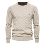Patrick | Classic Men's Cotton Jumper, Elegant Casual Jumper | Everlasting Boutique | Brown