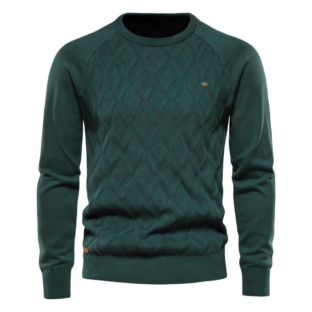 Patrick | Classic Men's Cotton Jumper, Elegant Casual Jumper | Everlasting Boutique | Brown