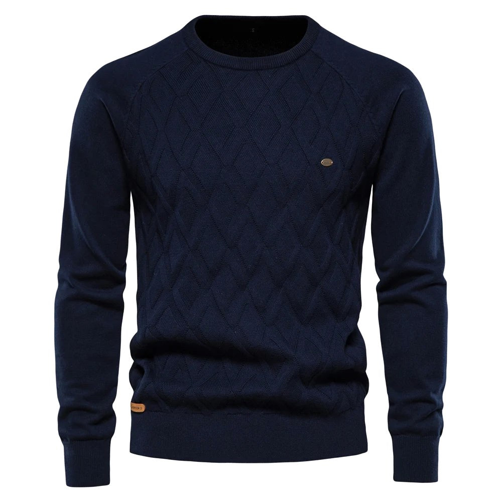 Patrick | Classic Men's Cotton Jumper, Elegant Casual Jumper | Everlasting Boutique | Brown