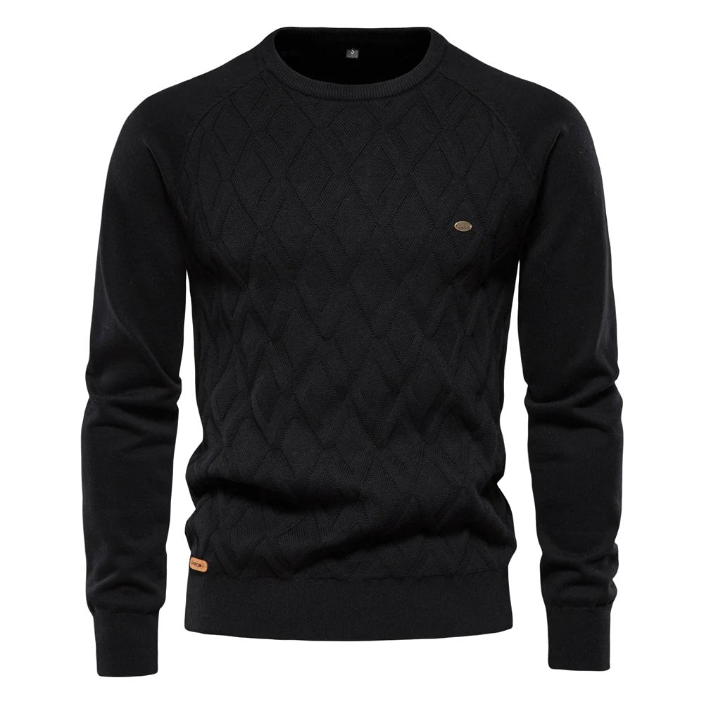 Patrick | Classic Men's Cotton Jumper, Elegant Casual Jumper | Everlasting Boutique | Khaki