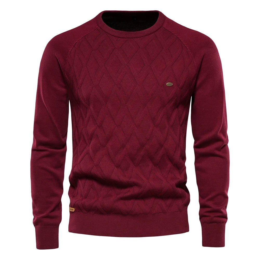 Patrick | Classic Men's Cotton Jumper, Elegant Casual Jumper | Everlasting Boutique | Khaki