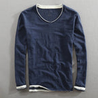 Paul | Men's V-Neck Long-Sleeve Jumper, Elegant Casual Jumper | Everlasting Boutique | Blue