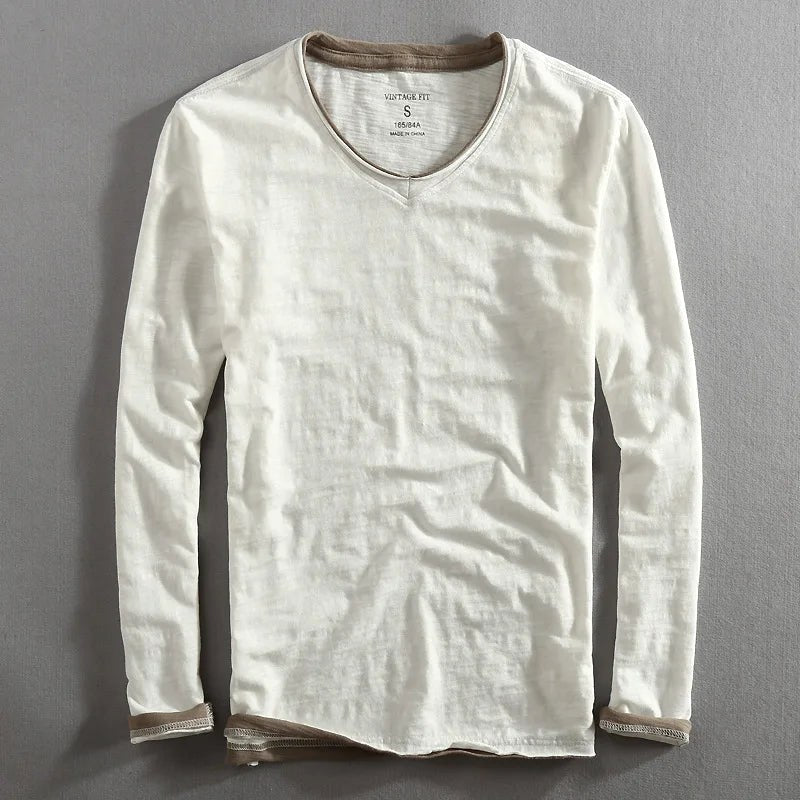 Paul | Men's V-Neck Long-Sleeve Jumper, Elegant Casual Jumper | Everlasting Boutique | Blue