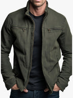 Paul | Men's Classic Cotton Jacket, Structured Casual Jacket | Everlasting Boutique | Army Green