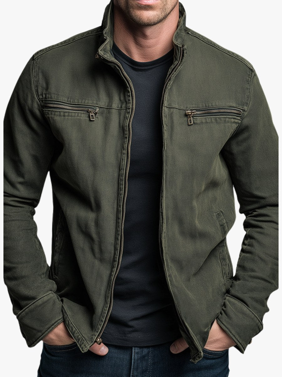 Paul | Men's Classic Cotton Jacket, Structured Casual Jacket | Everlasting Boutique | Army Green