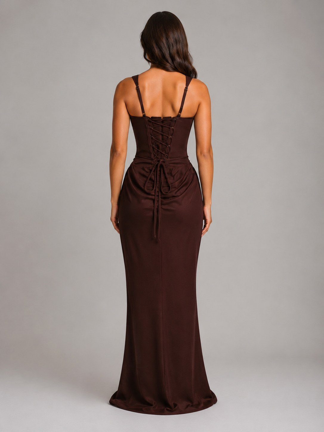 Penelope | Women's Bodycon Draped Corset Maxi Dress, Sculpted Silhouette Evening Dress | Everlasting Boutique | White