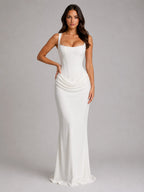 Penelope | Women's Bodycon Draped Corset Maxi Dress, Sculpted Silhouette Evening Dress | Everlasting Boutique