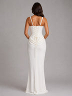 Penelope | Women's Bodycon Draped Corset Maxi Dress, Sculpted Silhouette Evening Dress | Everlasting Boutique