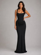 Penelope | Women's Bodycon Draped Corset Maxi Dress, Sculpted Silhouette Evening Dress | Everlasting Boutique