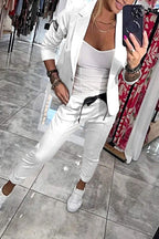 Penelope | Women's Long-Sleeve Button Detail Two-Piece Set, Relaxed Fit Lounge Set | Everlasting Boutique