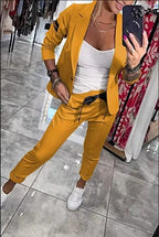 Penelope | Women's Long-Sleeve Button Detail Two-Piece Set, Relaxed Fit Lounge Set | Everlasting Boutique