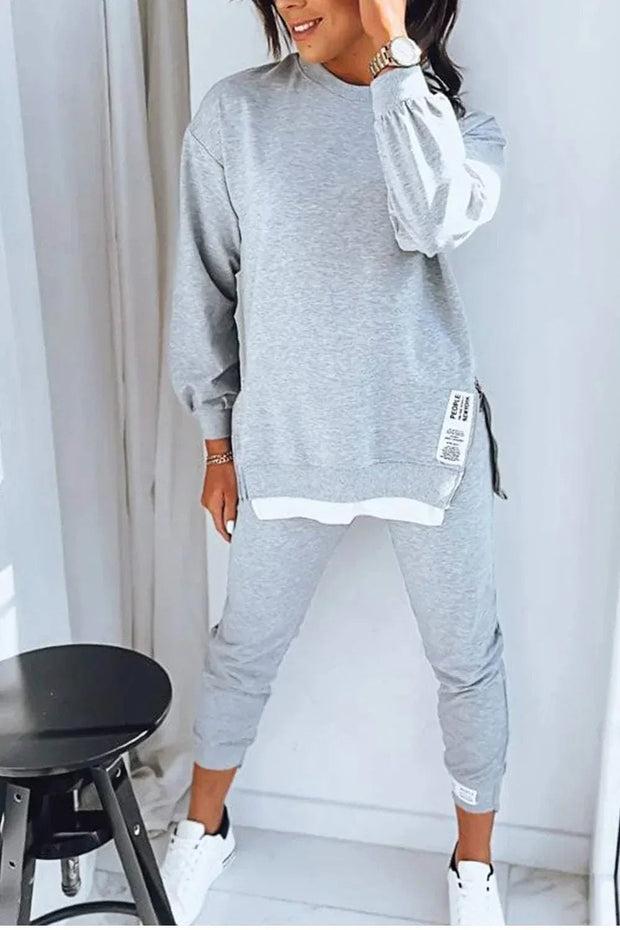 Penelope | Women's Oversized Two-Piece Lounge Set, Perfect for Everyday Wear | Everlasting Boutique | Grey