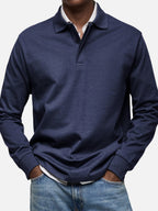 Percy | Men's Long-Sleeve Polo Shirt, Tailored Smart Polo | Everlasting Boutique