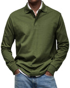 Percy | Men's Long-Sleeve Polo Shirt, Tailored Smart Polo | Everlasting Boutique