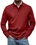 Percy | Men's Long-Sleeve Polo Shirt, Tailored Smart Polo | Everlasting Boutique