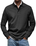 Percy | Men's Long-Sleeve Polo Shirt, Tailored Smart Polo | Everlasting Boutique