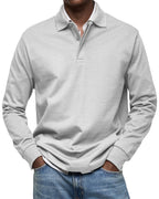 Percy | Men's Long-Sleeve Polo Shirt, Tailored Smart Polo | Everlasting Boutique