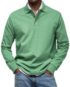 Percy | Men's Long-Sleeve Polo Shirt, Tailored Smart Polo | Everlasting Boutique