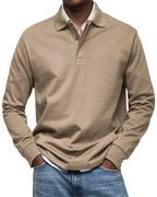 Percy | Men's Long-Sleeve Polo Shirt, Tailored Smart Polo | Everlasting Boutique