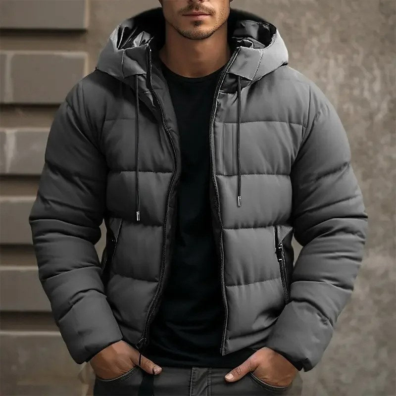 Philip | Men's Hooded Quilted Puffer Jacket, Padded Autumn Coat | Everlasting Boutique