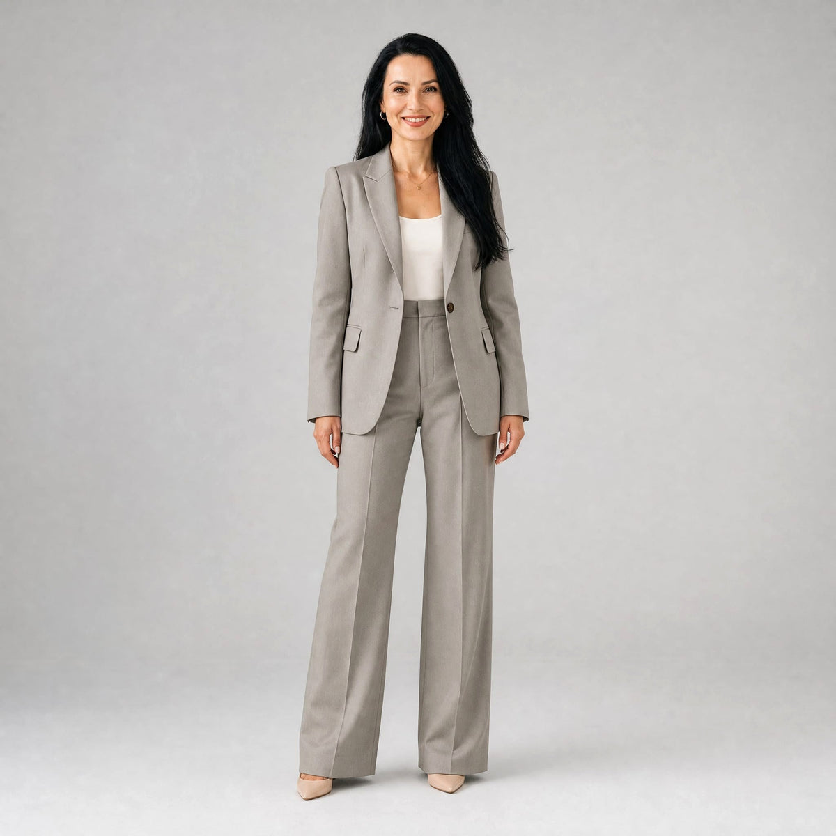 Phoebe | Women's Tailored Blazer and Wide-Leg Trousers Two-Piece Suit | Everlasting Boutique