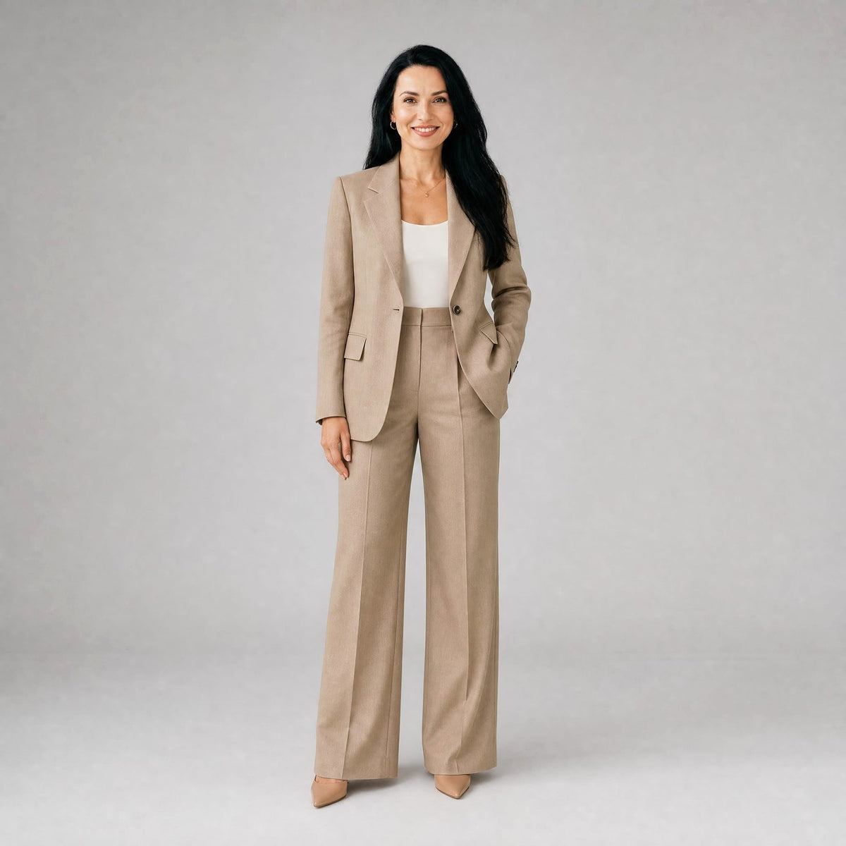 Phoebe | Women's Tailored Blazer and Wide-Leg Trousers Two-Piece Suit | Everlasting Boutique