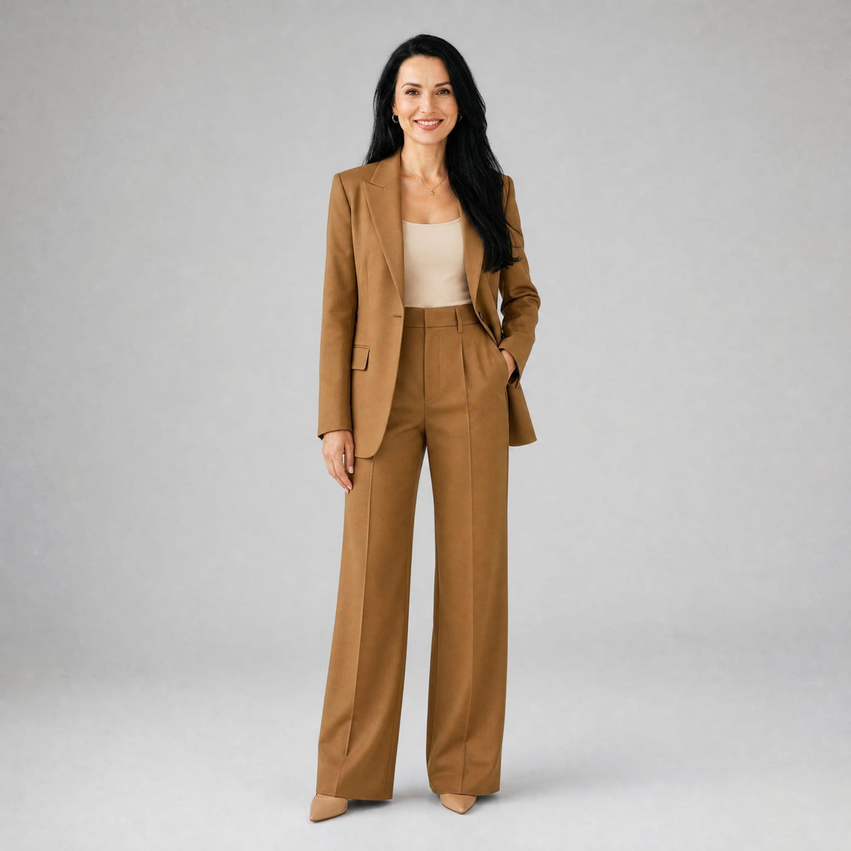 Phoebe | Women's Tailored Blazer and Wide-Leg Trousers Two-Piece Suit | Everlasting Boutique