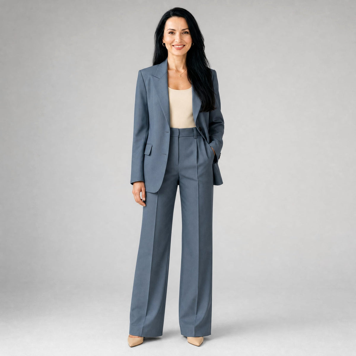 Phoebe | Women's Tailored Blazer and Wide-Leg Trousers Two-Piece Suit | Everlasting Boutique