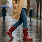 Phoebe | Women's Waterproof Rubber Boots, Adjustable Lace Rain Boots | Everlasting Boutique