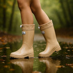 Phoebe | Women's Waterproof Rubber Boots, Adjustable Lace Rain Boots | Everlasting Boutique