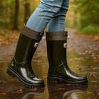 Phoebe | Women's Waterproof Rubber Boots, Adjustable Lace Rain Boots | Everlasting Boutique