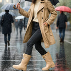 Phoebe | Women's Waterproof Rubber Boots, Adjustable Lace Rain Boots | Everlasting Boutique